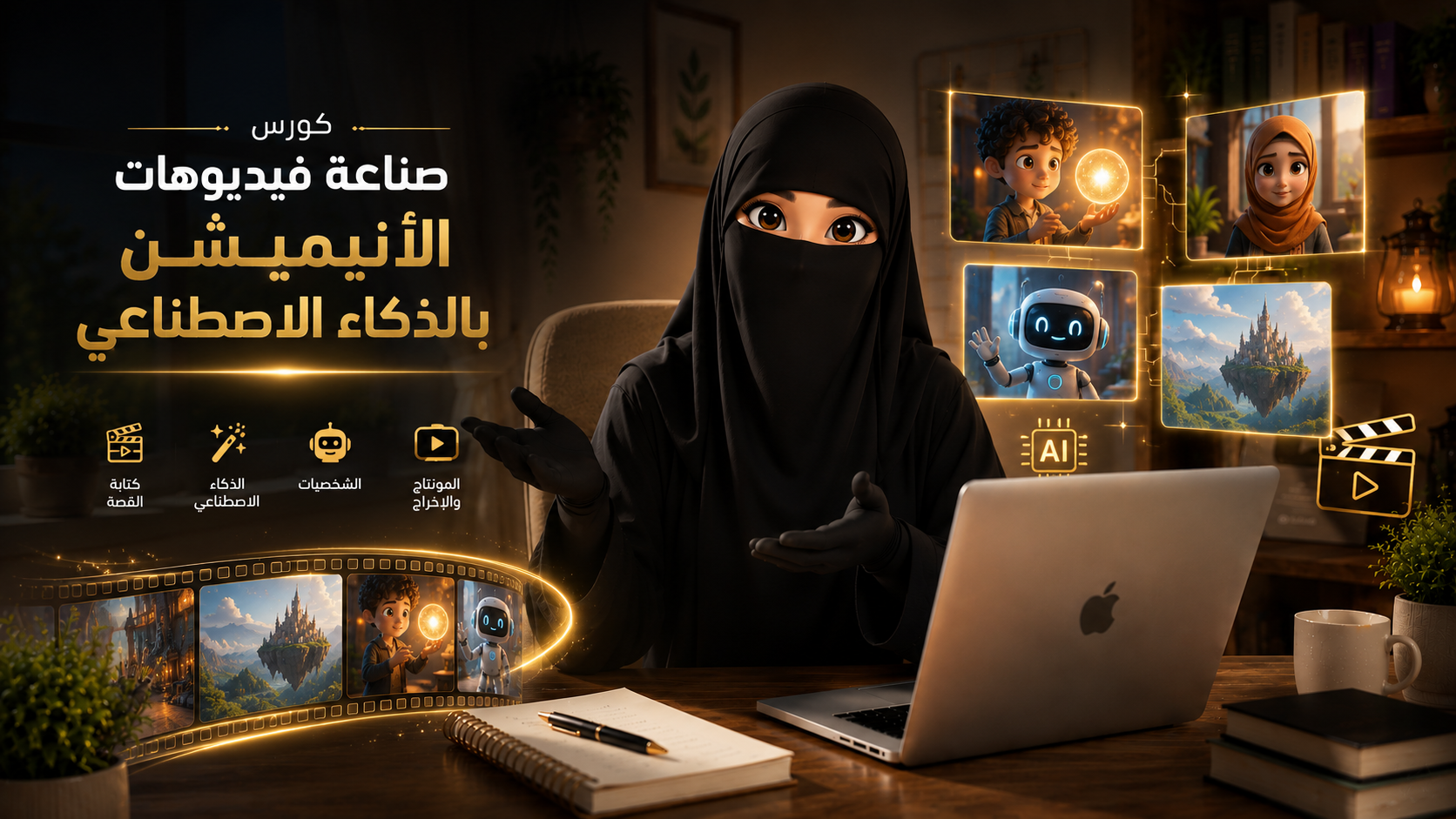 كورس صناعة فيديوهات الأنيميشن بالذكاء الإصطناعي